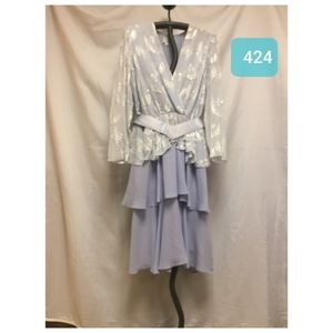 Vintage sz L 9-5 dress tiered dress